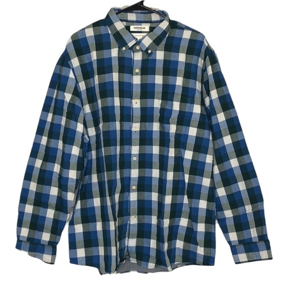Good Threads blue plaid button down, NWT, XXL - Picture 2 of 7